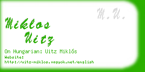 miklos uitz business card